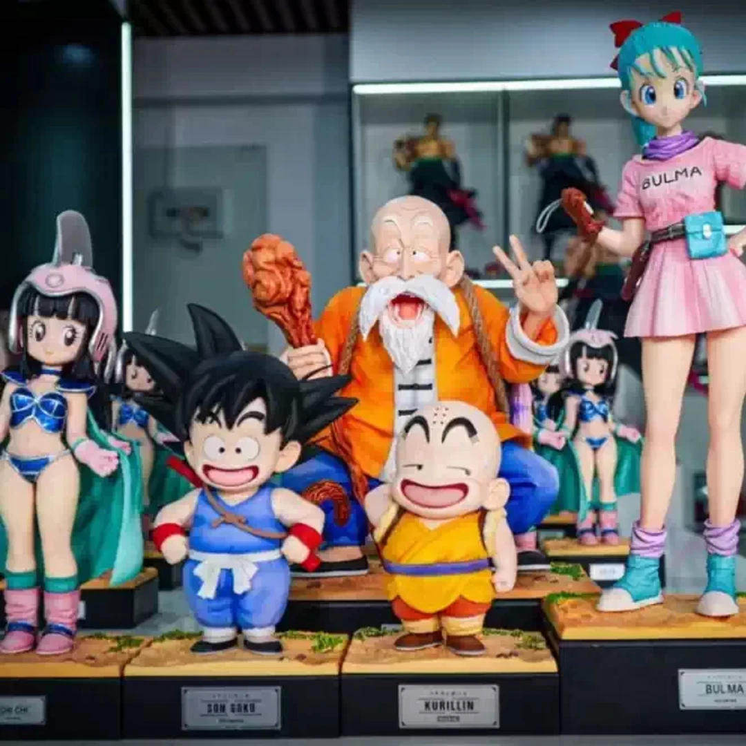 Dragon Ball Kindheits-Serie Actionfigur: Kid Goku, Krillin, Meister Roshi, Bulma, Chichi – Anime PVC-Statue, Desktop-Sammlermodell