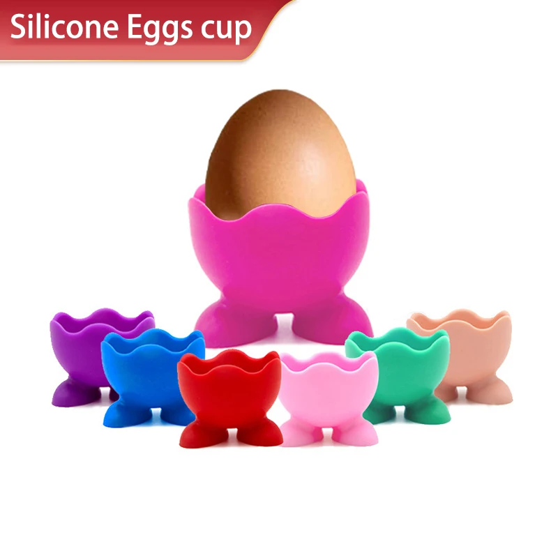 New 5PCS Silicone Egg Cup Holders Drying Egg Storage Rack Food Grade Boiler Egg Poacher Cups Bracket For Kitchen Cooking Tools