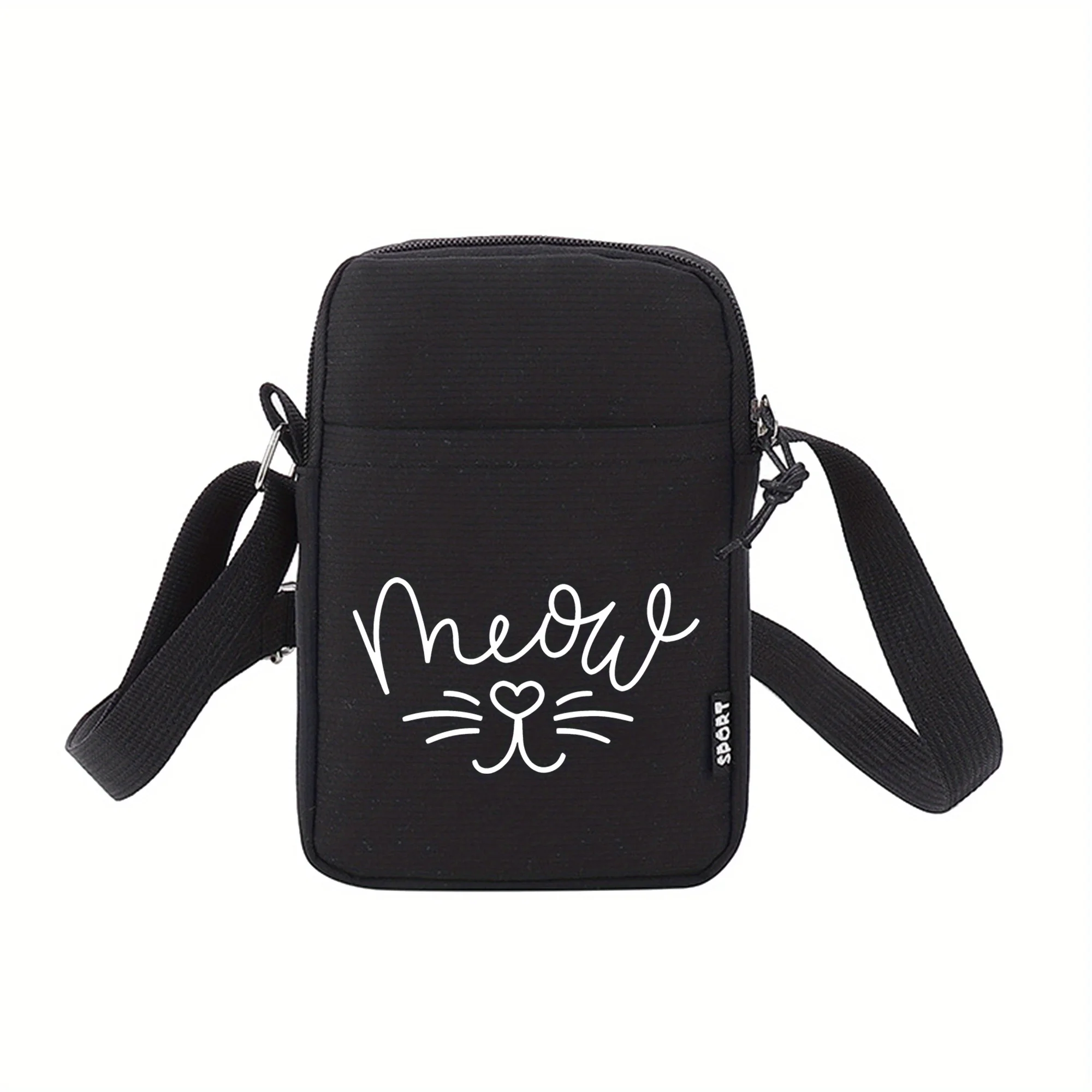 

Cute Cat Pattern Mobile Phone Bag Coin Purse Multifunctional Mini Zipper Crossbody Bag The Perfect Shoulder Bag for Daily Use