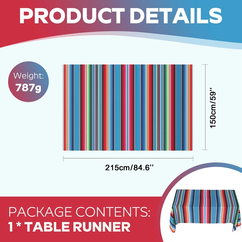 Mexican Blanket Sarape Picnic Rug Throw Tablecloth Hot Rod For Yoga Party-A22G