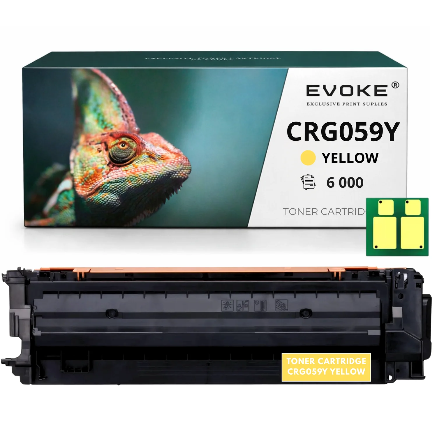 Evoke Compatibele Toner voor Canon Crg-059Y Crg059Y Crg-059 Crg059 3620C001 Geel met Chip 6000 Pagina's I-Sensys Lbp852Cx
