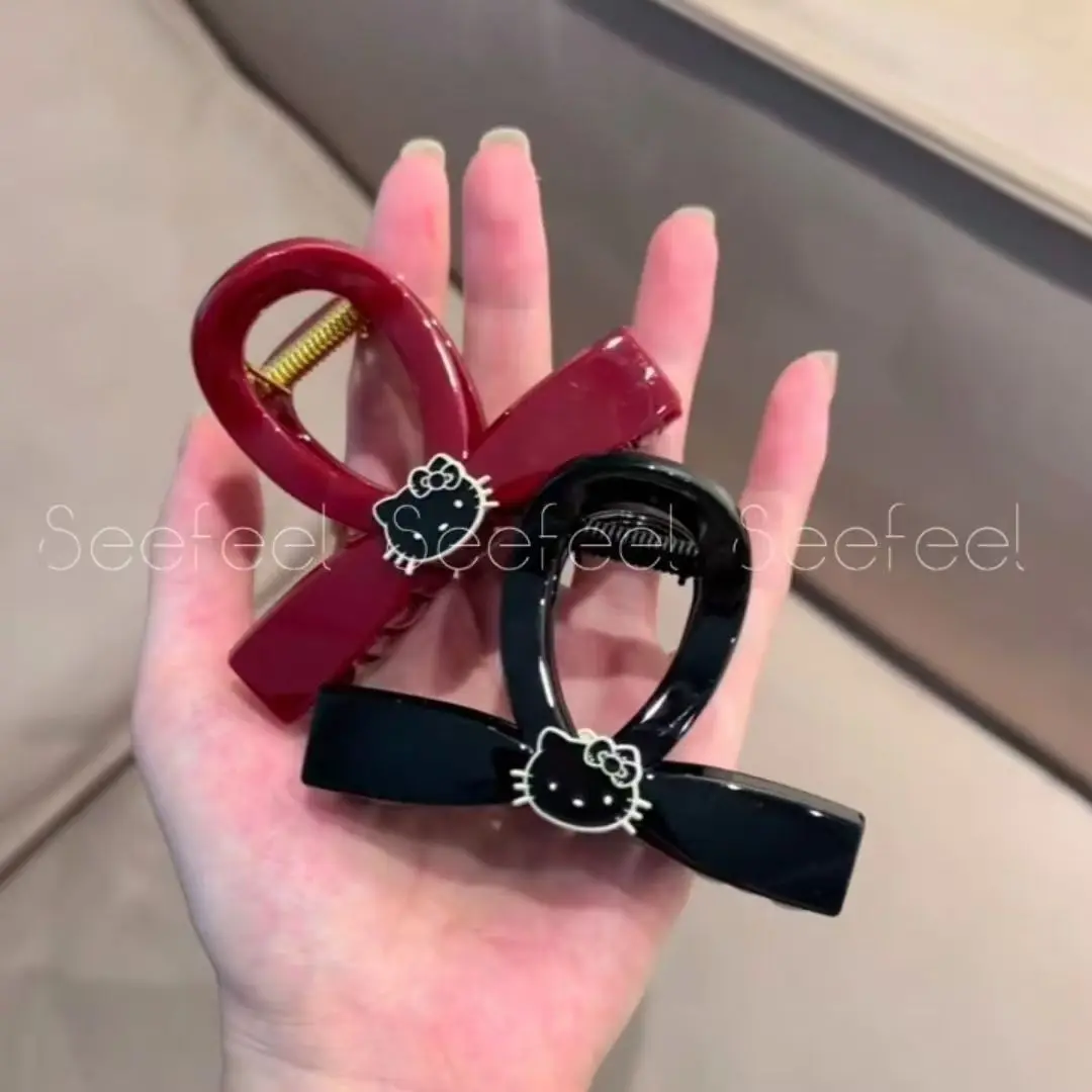 

Sanrio HelloKitty коготь для волос с рисунком Kt, женские простые волосы, милый стиль для девочек, заколка в виде акулы, аксессуары для волос, каваи, головные уборы для девочек