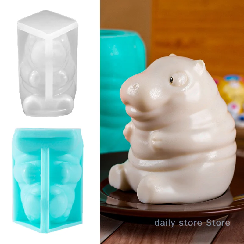 

Cute Hippo Pudding Mold Mousse Silicone Mold Custard Mold Cake Mold Cartoon Hippo Cake Decoration Baking Bakery Tool
