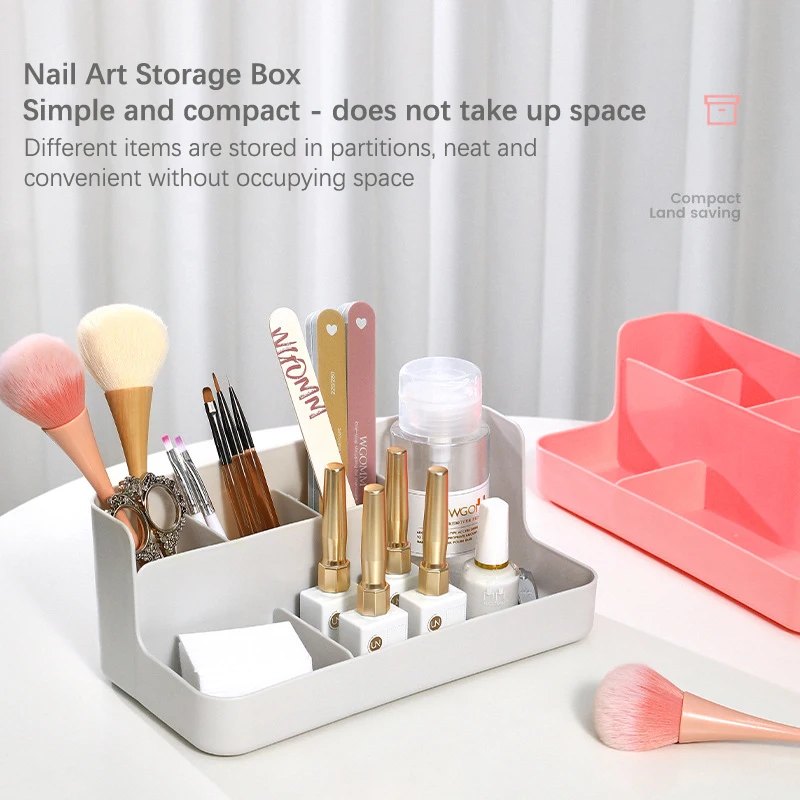 Nail Art Plastic Organizer Container Gel Polish Remover Cleaning Cotton Pad Swab Box Storage Case Accessories Tool Clean Desktop