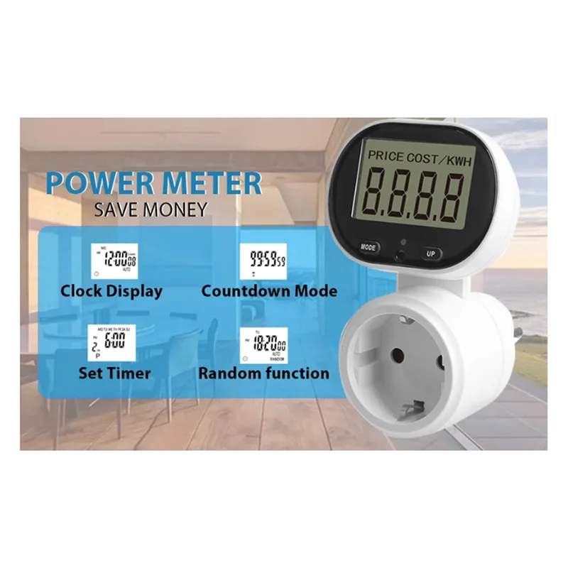 

Измеритель мощности, цифровой ваттметр, электрический счетчик, вольтметр, счетчик стоимости энергии, розетка 45 ° Rotatin EU Plug Простая установка-горячая распродажа