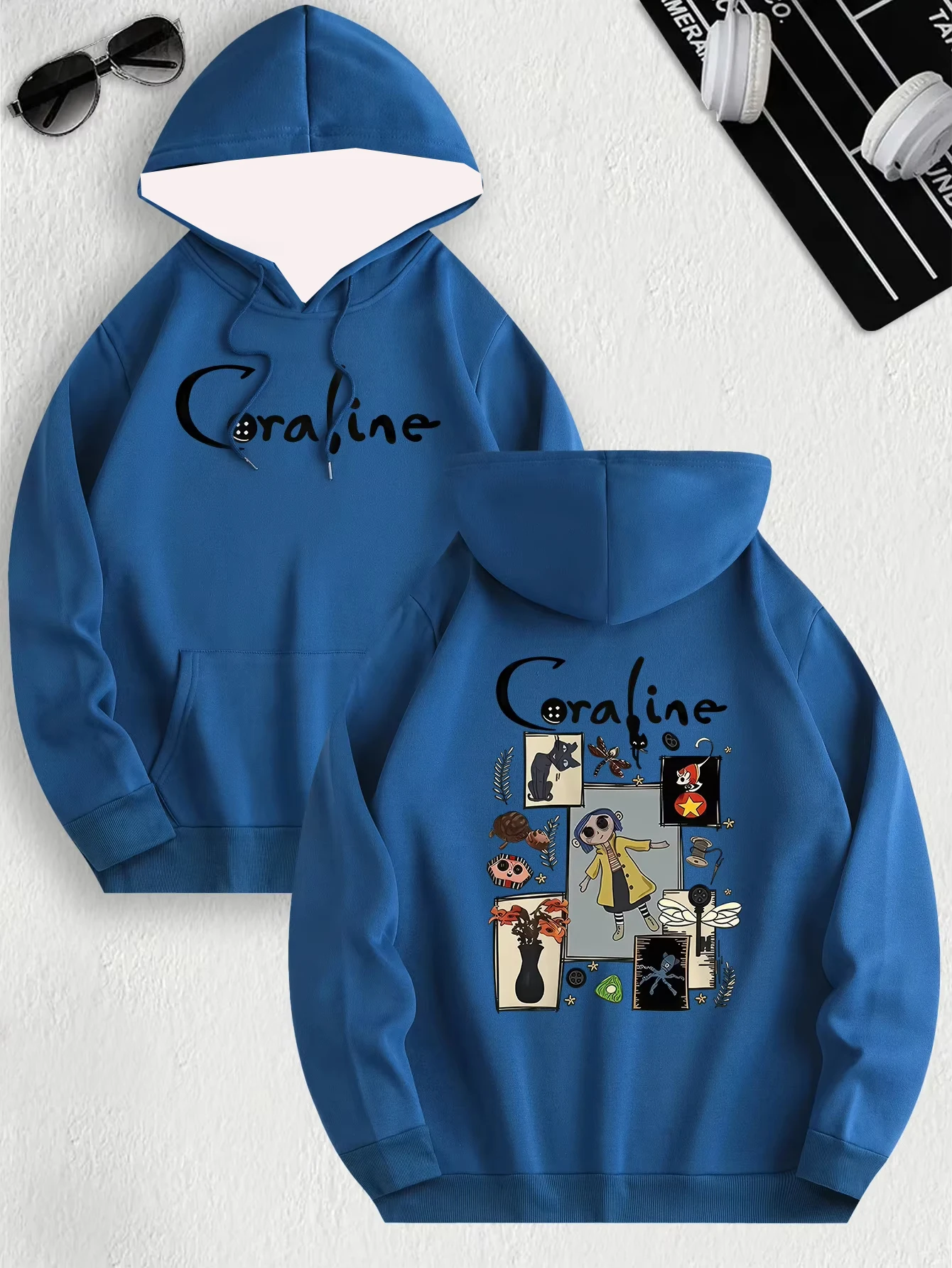 

Hot-selling autumn and winter new cute comic print hooded sweatshirt men's women's children's parent-child warm fashion jumper