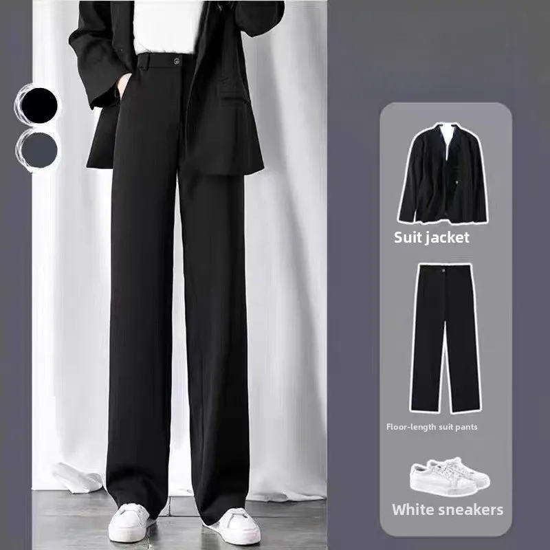 

Женские прямые брюки Bla свободного кроя, широкие, в пол, с высокой талией, струящиеся, повседневные, длинные, весна-осень