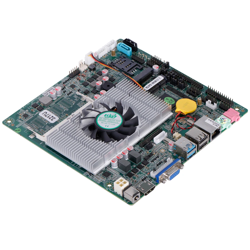 Thin Cool Fan DC 12V Mini-ITX Motherboard Onboard I7 3517U Processor Computer hardware ELSKY core i7 motherboard