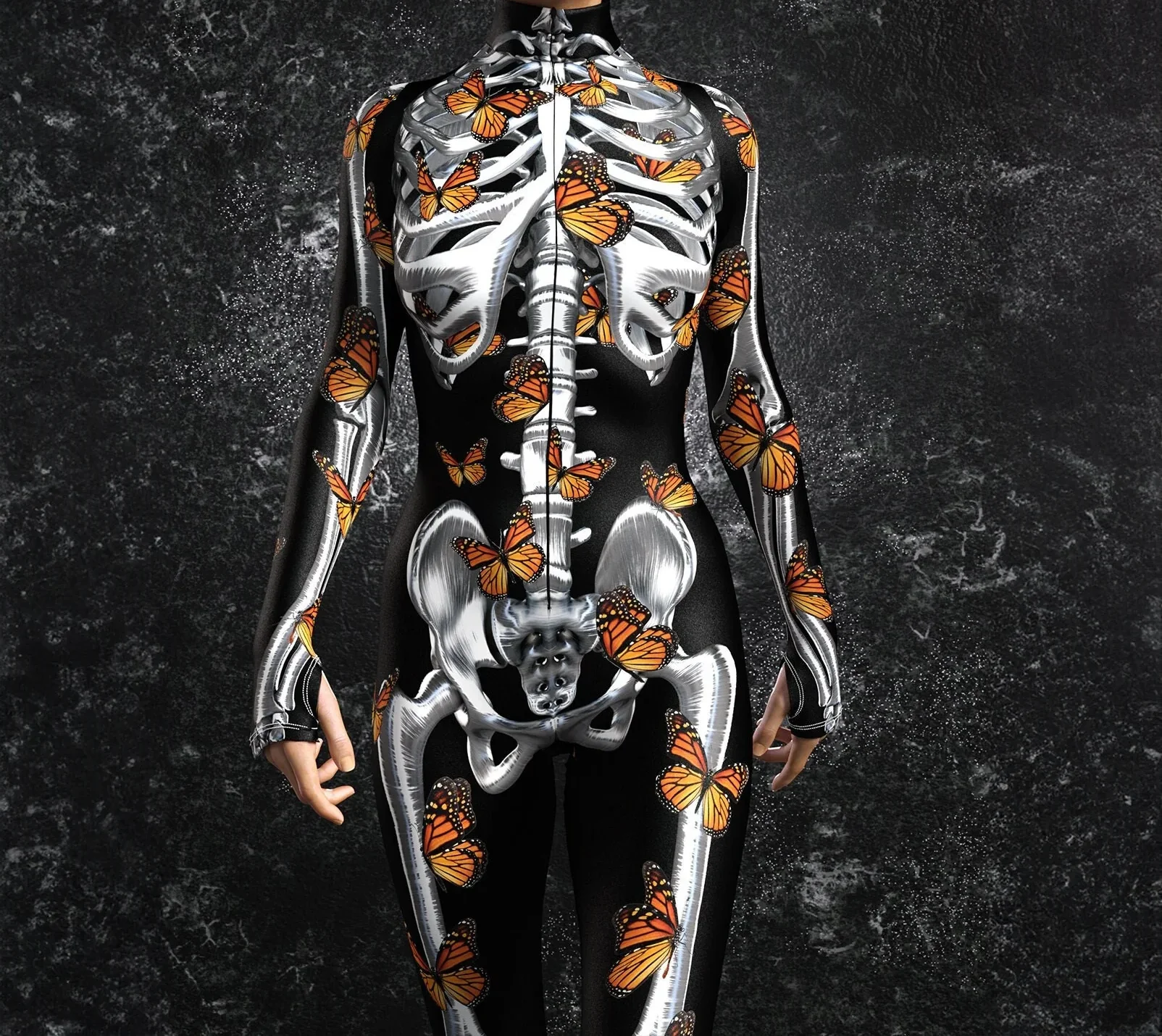 Halloween kobiety dzieci kombinezon punkowy 3D maszyna szkielet Zentai body kobiece zombie strój na imprezę seksowne kostiumy Cosplay