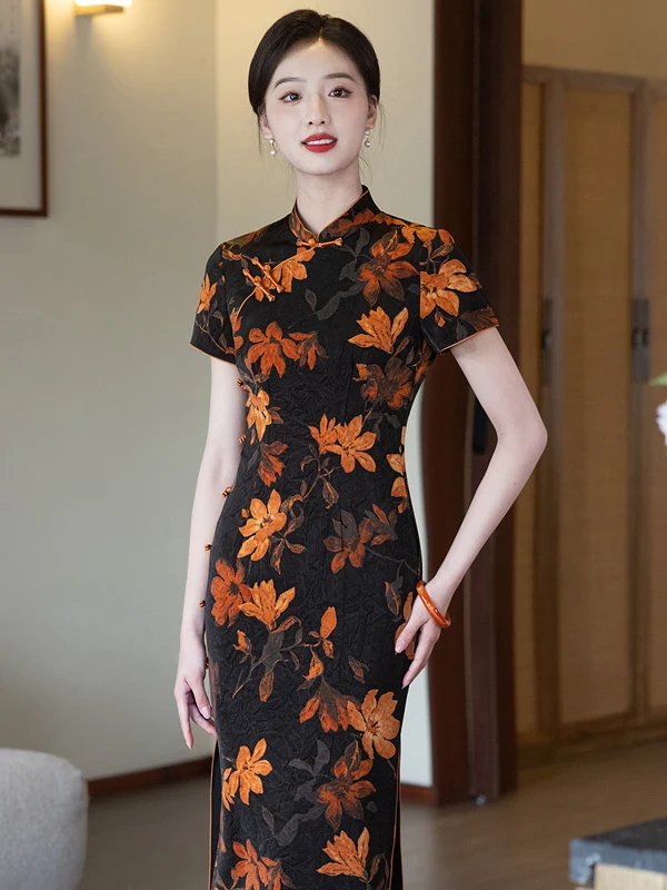 

Элегантная черная юбка-макси для похудения, модифицированная версия, дышащая, легкая, летняя, новинка