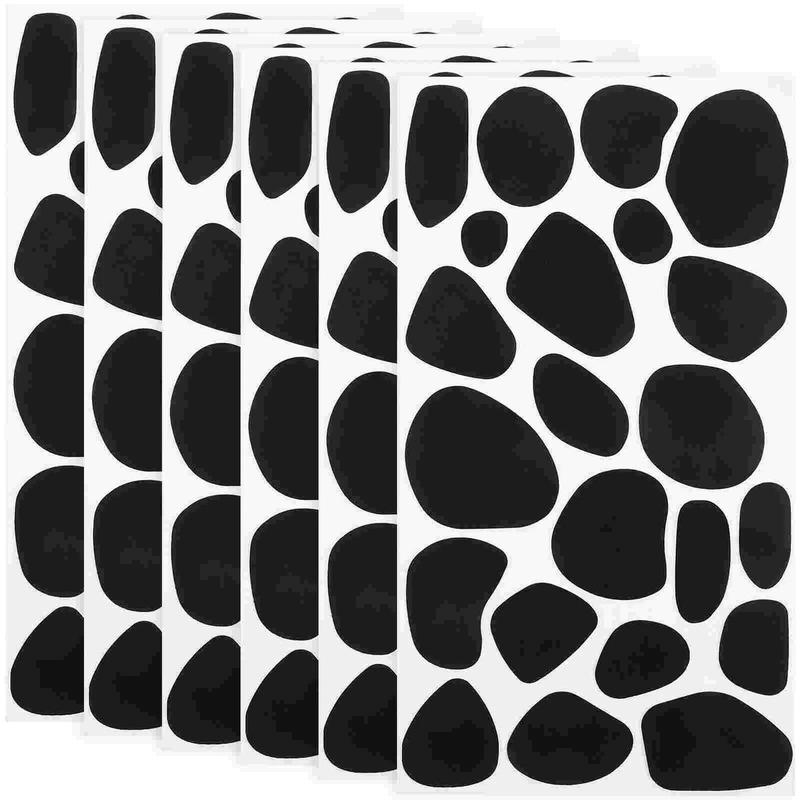 6 Sheets Adhesive Felt Stickers Self-adhesive Wall Decorations DIY Headdress Accessories Gaskets Black Cow Pattern Clothing