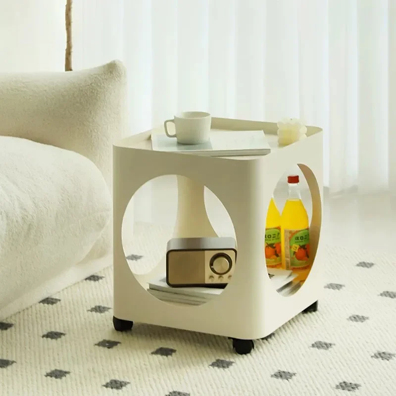 for Light Luxury Mobile Side Sofa Small Side Cabinet for Small Apartment Household Corner Table Coffee Table Bedroom Bedside