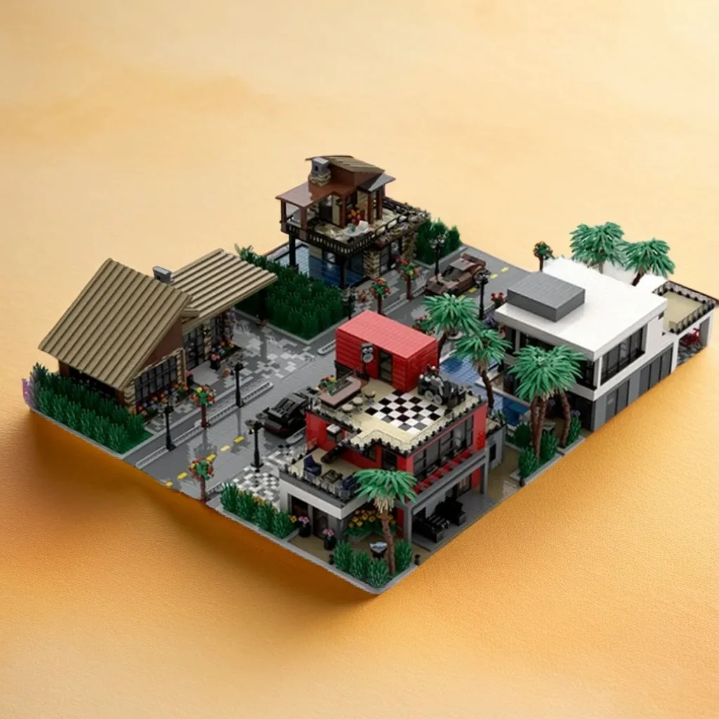 11629pcs MOC Modern Custom Houses Bundle High Tech City Model Toys Building Blocks Christmas Gift Architecture Idea Craft Brick