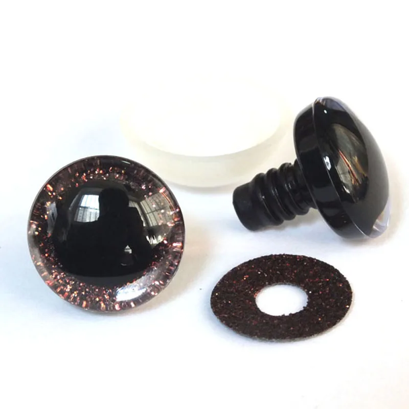 20 Stück 9–40 mm 3D-Sicherheitsspielzeugaugen + glitzernde Vliesstoffe – können Größe und Farbe wählen – Detail 11