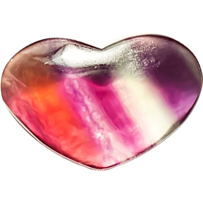 Rainbow Fluorite Heart Nature Crystal For Home Office Garden Decoration Unique Gemstone Gift Yoga Meditation Halloween