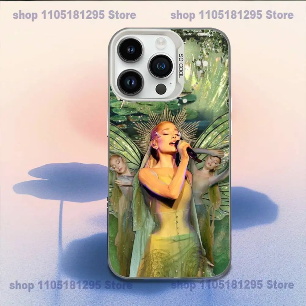 حافظة هاتف A-Ariana G-Grande Tour 2026 لهاتف iPhone XR,17,16,15,14,13,12,11,X,Mini,Pro,E,MAX غطاء مقاوم للصدمات من الحلوى البيضاء غير اللامعة