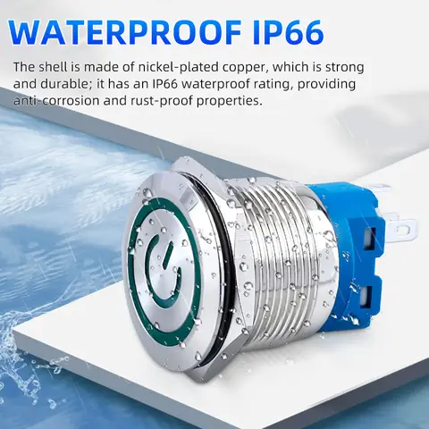 Metal Switch Button Push With Wire Waterproof on off 12mm 16mm 19mm 22mm Momentary/Latching Led Light Start Stop 5V 12V 24V 220V