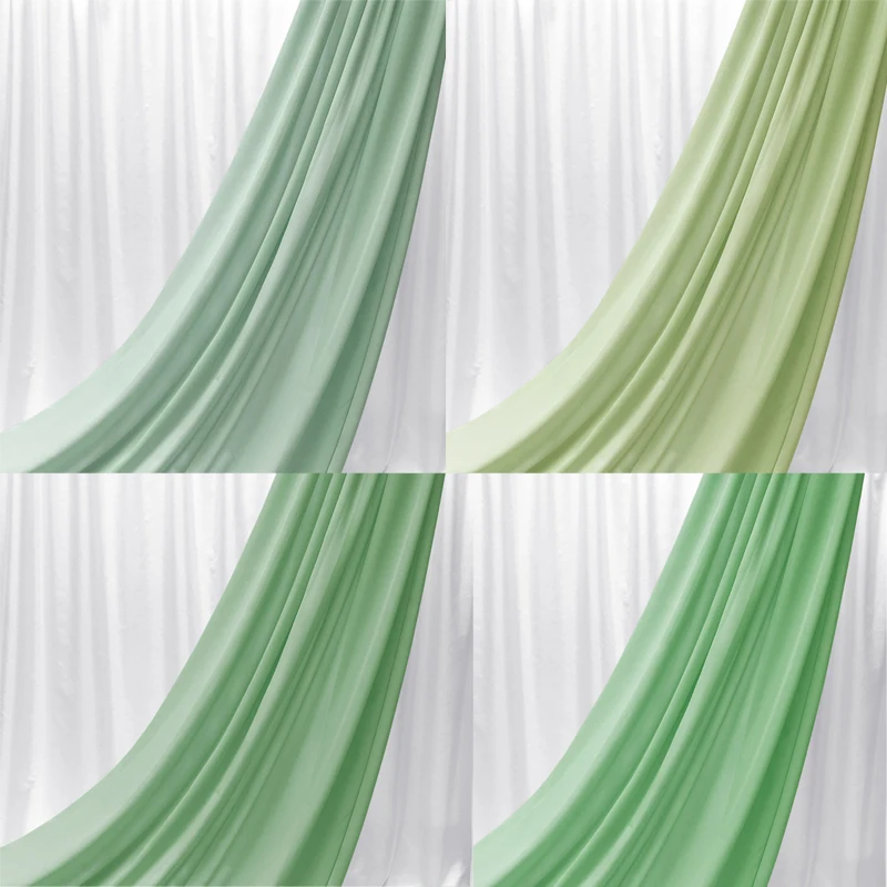 Green Chiffon Fabric Drape High Density Georgette Polyester For Summer Skirt Lining, Shirt, Pants, Dress ,Handmade DIY Clothing