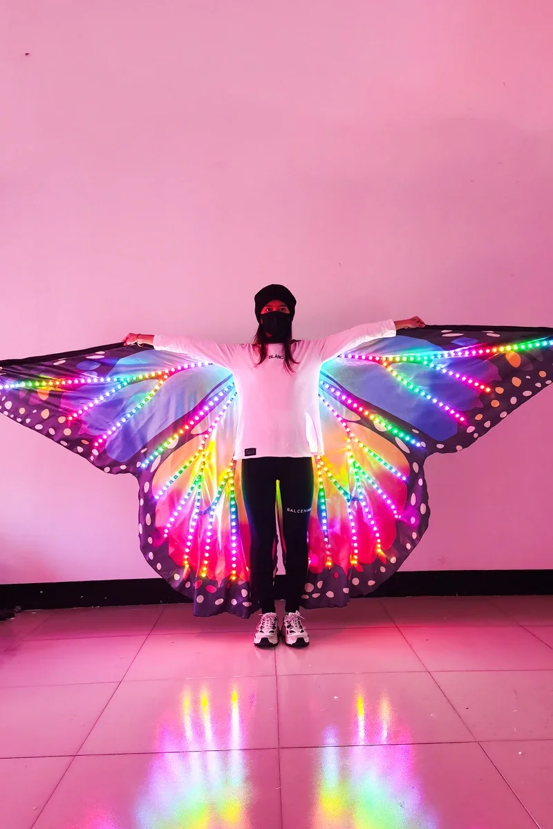

Glowing butterfly wings costumes nightclub men and women dance beauty show led props new