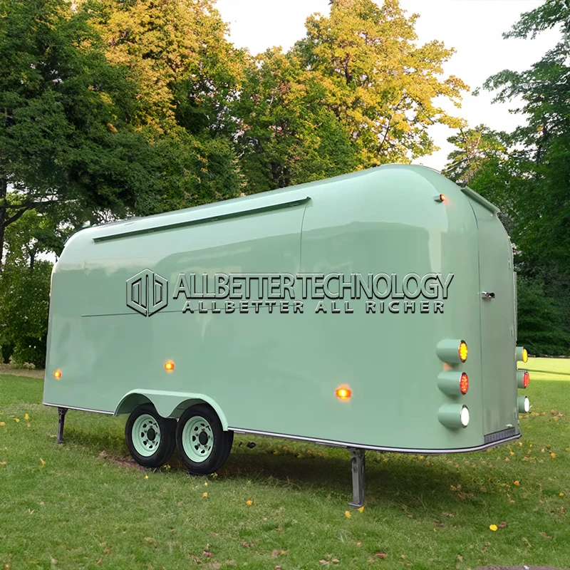 Allbetter New Type Mobile Kitchen Food Trailer Burger Fries Coffee Machine Stainless Steel Concession Trailer CE