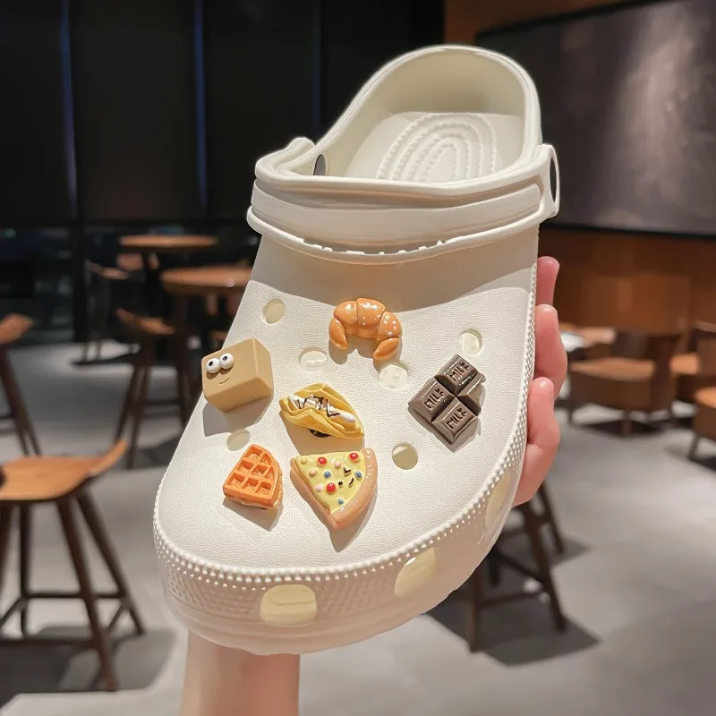 12pcs Hot Sale DIY Hole Shoes Charms Food and Desserts Accessories Designer Quality Garden Shoe Decoration Girl Gift 2025 New image 4
