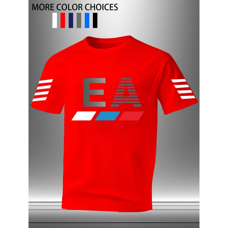 2026New Year's Men's Short-Sleeve Hardcore｜Men's Round Neck Short Sleeve | Multi-Color Optional Printed“EA”The overall style