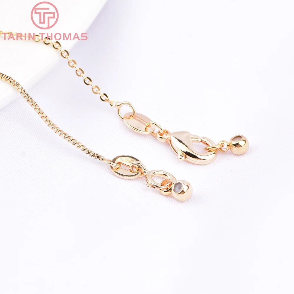 (3038)2PCS Length 80MM 24K Gold Color Brass Finished Bracelet Chain High Quality Jewelry Making Findings Accessories Wholesale