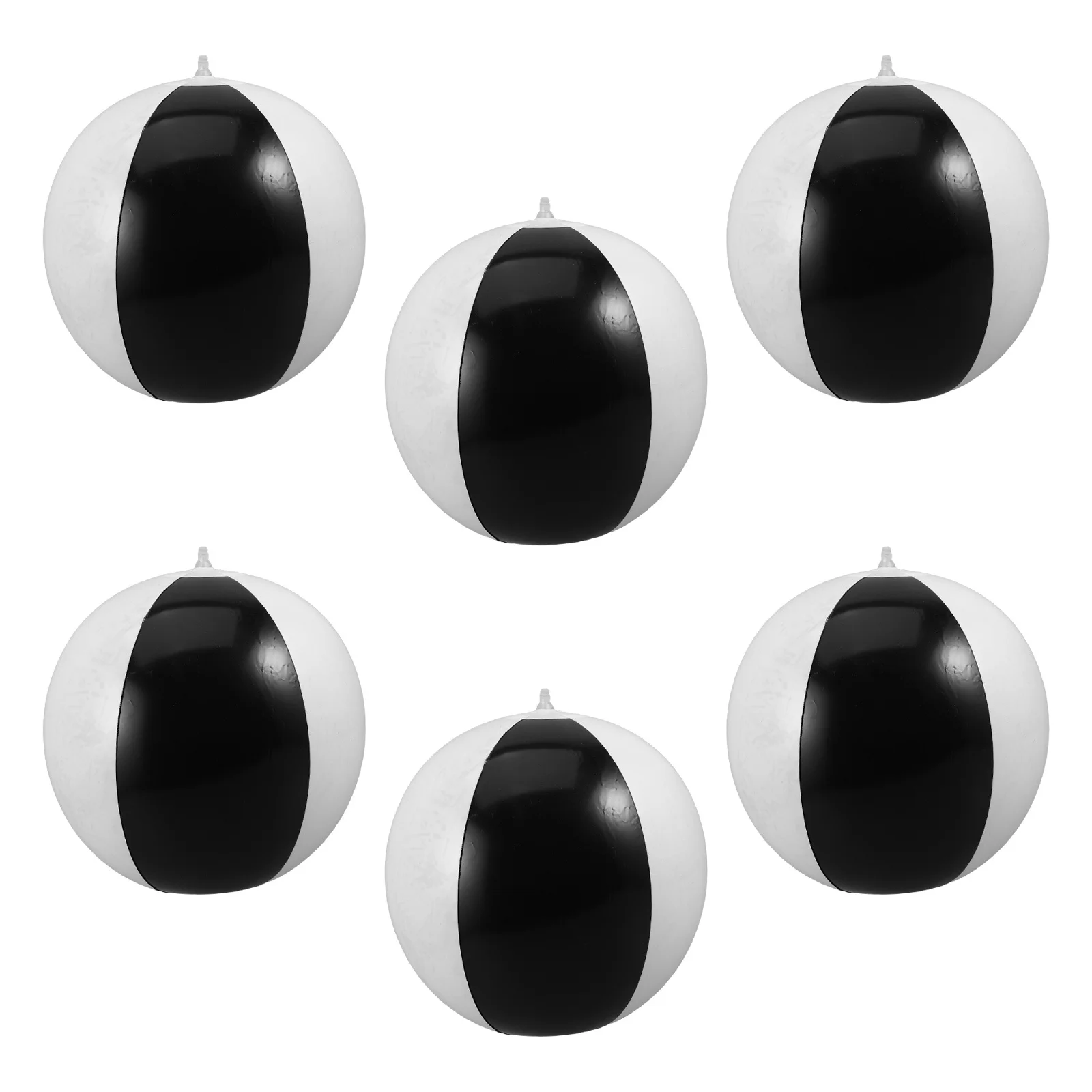 Balles de plage gonflables, 6 pièces, noires et blanches, 36cm, légères, pour enfants, fête à la piscine, jeux amusants en plein air, jouets de plage