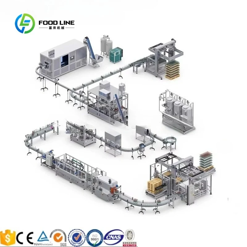 Customized Industrial 3-in-1 Juice Bottling Production Line 304 Stainless Steel Automatic Rinsing Filling Capping CE