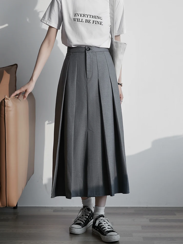 

Новая женская летняя плиссированная юбка А-силуэта с высокой талией, корейский стиль, маленький размер, скрывающая бедра, расклешенная, для стройности