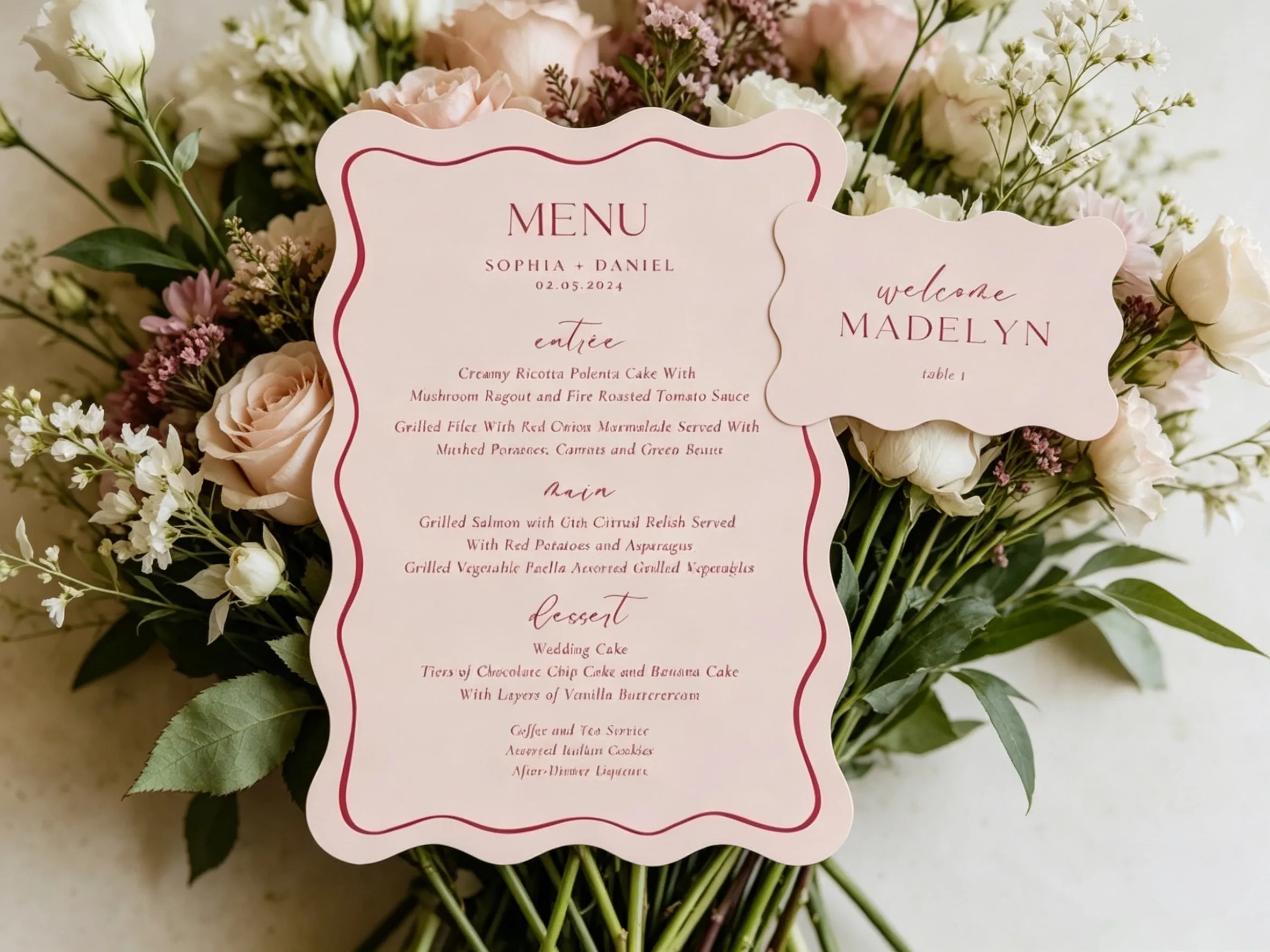 50szt Luksusowe menu żywności weselnej Personalizuj kartę papierową Laserowo wycinane różową kartę papierową na menu baru weselnego i urodzinowego — zdjęcie 4