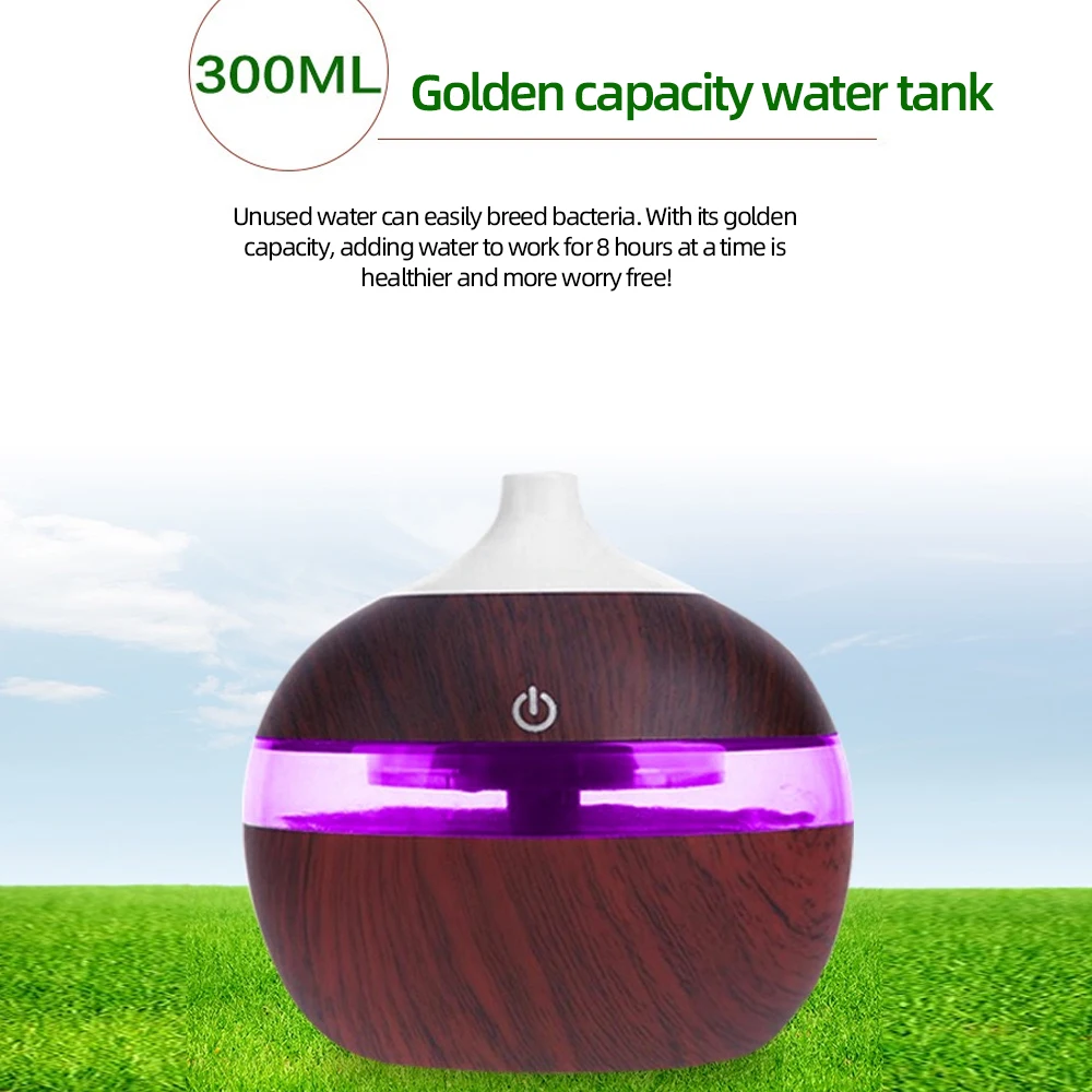 مرطب USB صغير مع موزع روائح عطرية 3 في 1 لسطح المكتب، تشغيل بلمسة واحدة ومفتاح مفتاح للمنزل/المكتب