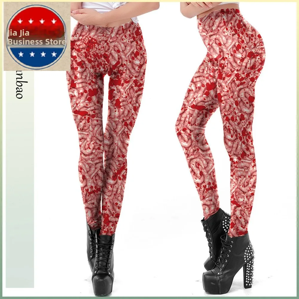 

Digital Printing Horror Reatic Human Organs Women's Tight Fitting loween Parade Base Layer Pants WKDK025 Ladies Trousers