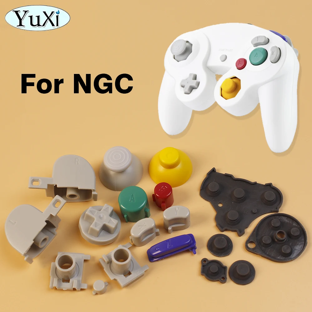 1Set Full Buttons For Gamecube L R Trigger Buttons D-Pad ABXY Buttons Rubber Conductive Mod Kit For Nintend NGC Gamepad Control