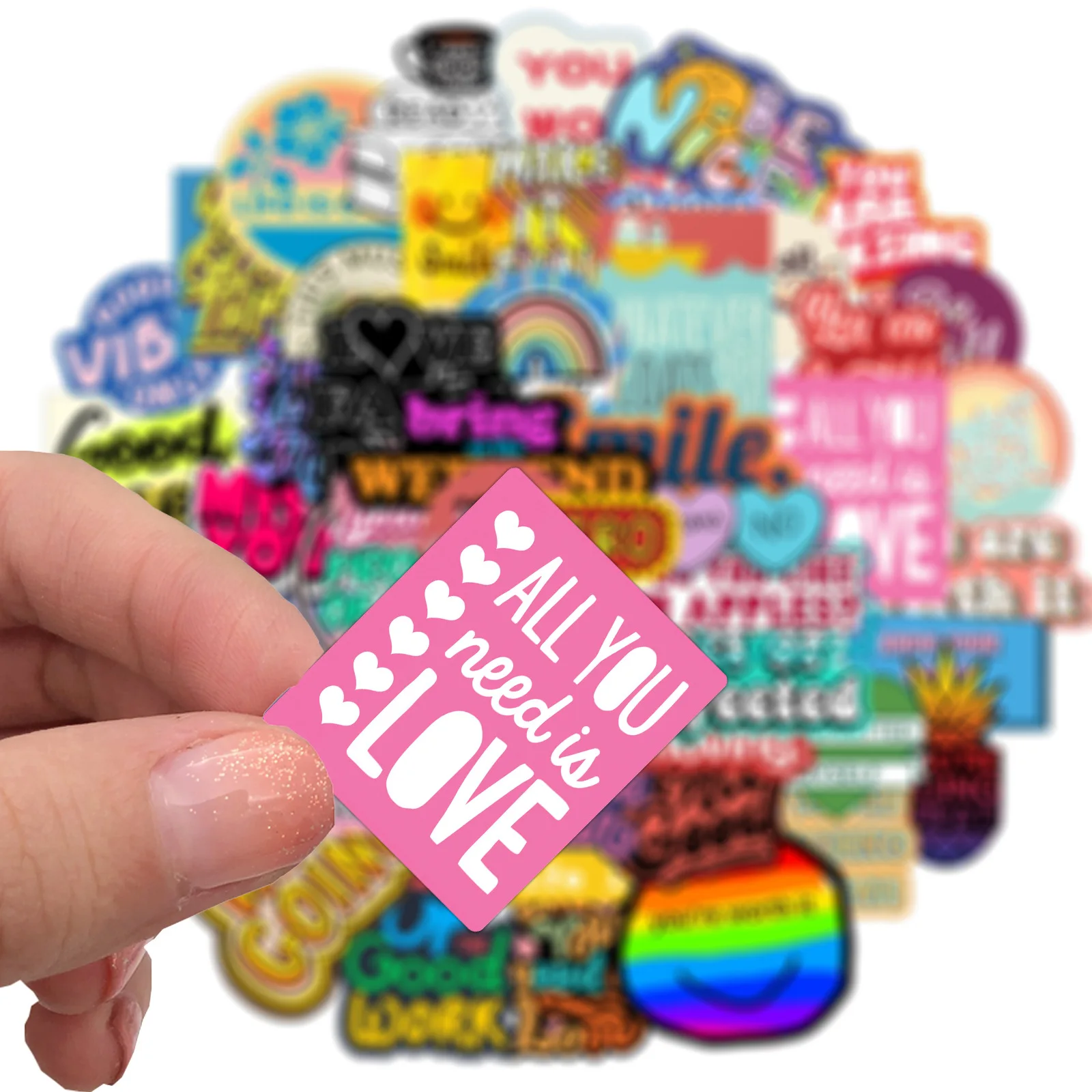 50Pcs Inspirational Phrase Stickers for Water Bottle, Motivational Stickers Funimost Colorful Vinyl Waterproof Stickers Bulk