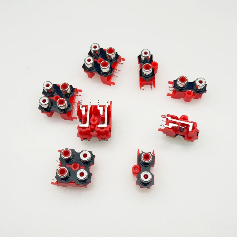 2PCS AV2-8.4-13 RCA phono plug and socket 2/4/6 position/hole audio interface connector AV coaxial socket