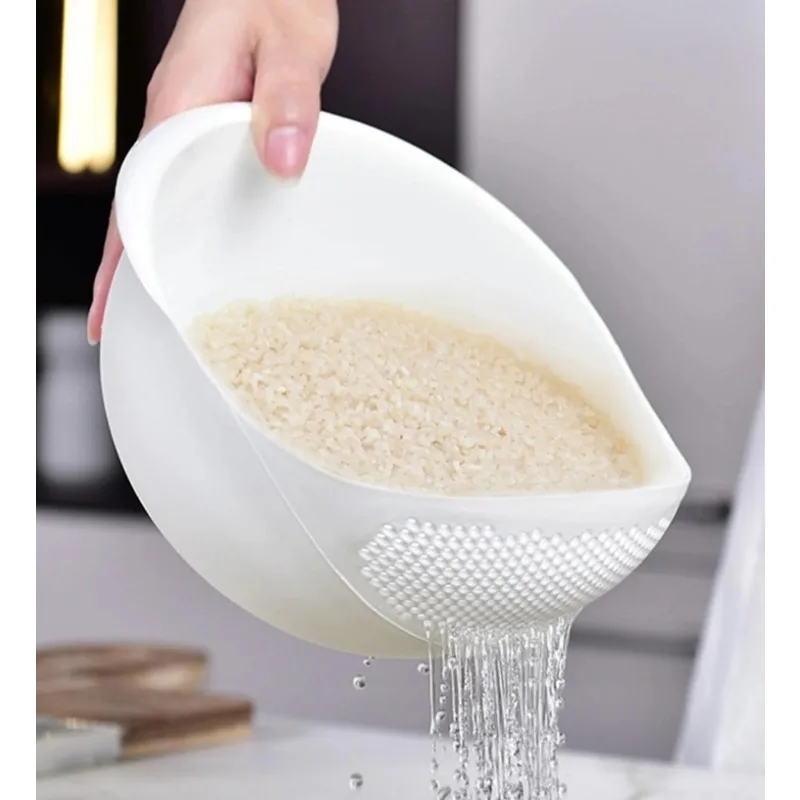 1PC- Colander Rice Bowl Basket Fruit Bowl Washing Drain Basket with Handle Washing Basket Home Kitchen Organizer