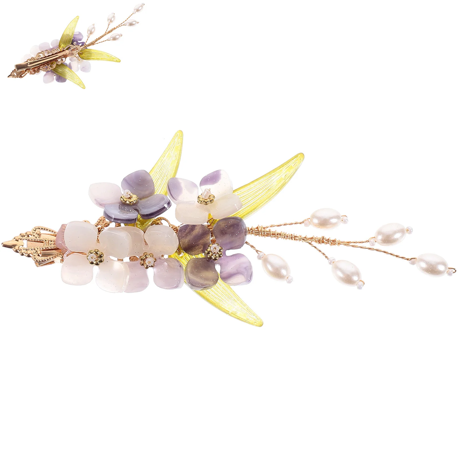 

Chinese Classical Flower Hair Clip Bride Hair Accessory Ancient Style Cheongsam Travel Hanfu Barrettes for Women