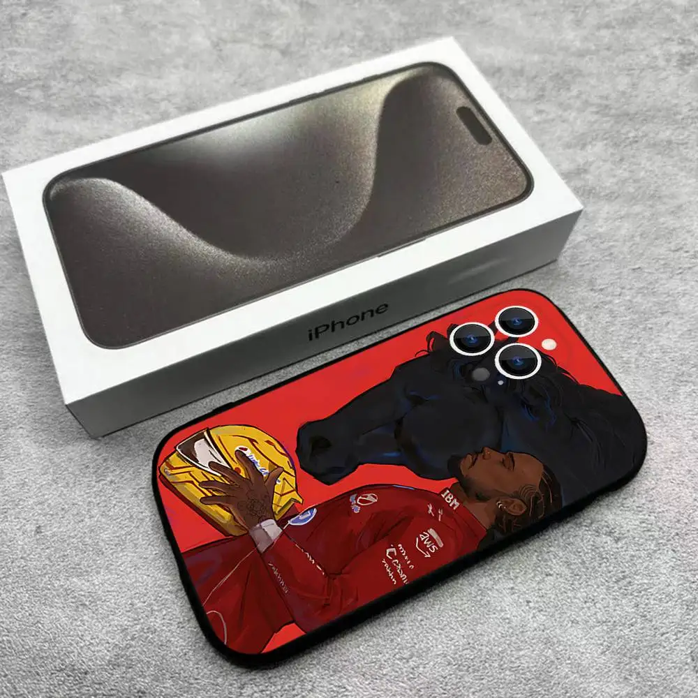 Чехол для телефона L-Lewis H-Hamilton-S 44 для iPhone 17,16,15,14,13,12, Pro, Max, Plus, E, SE4, Air, Mini Black Soft Box