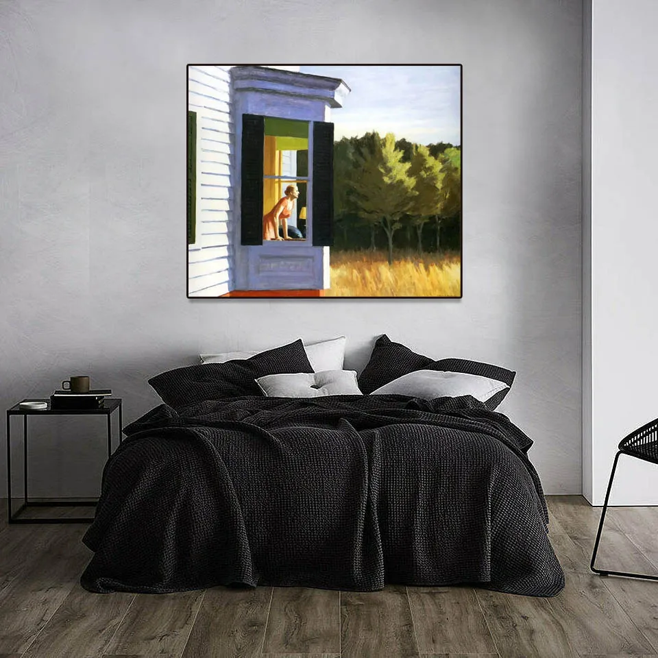 Cape Cod Morning by Edward Hopper,Hand-painted famous painting replica,Landscape oil painting on canvas,Modern home decoration