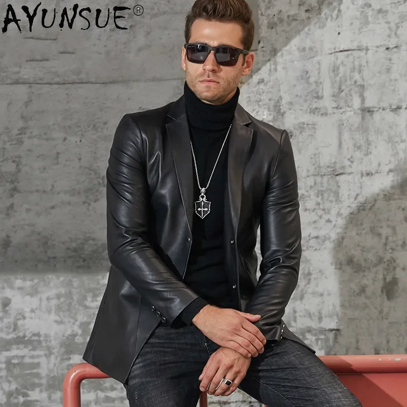 

AYUNSUE Genuine Leather Jacket Men Suit Korean Men's Clothing Sheepskin Jackets Autumn Coat Male Windbreaker Ropa Hombre LXR548