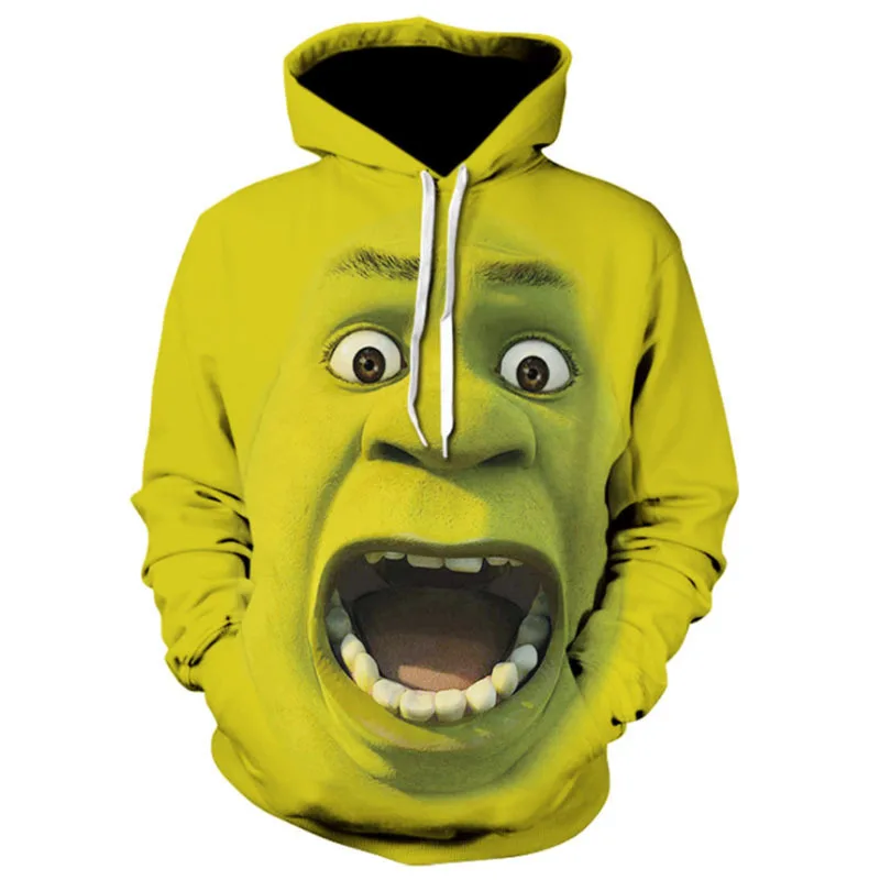 Sweat à capuche imprimé monstre 3D pour adultes et enfants, pulls à manches longues, costume de cosplay anime, sweat-shirt vert, chaud, joyeux Noël, fête