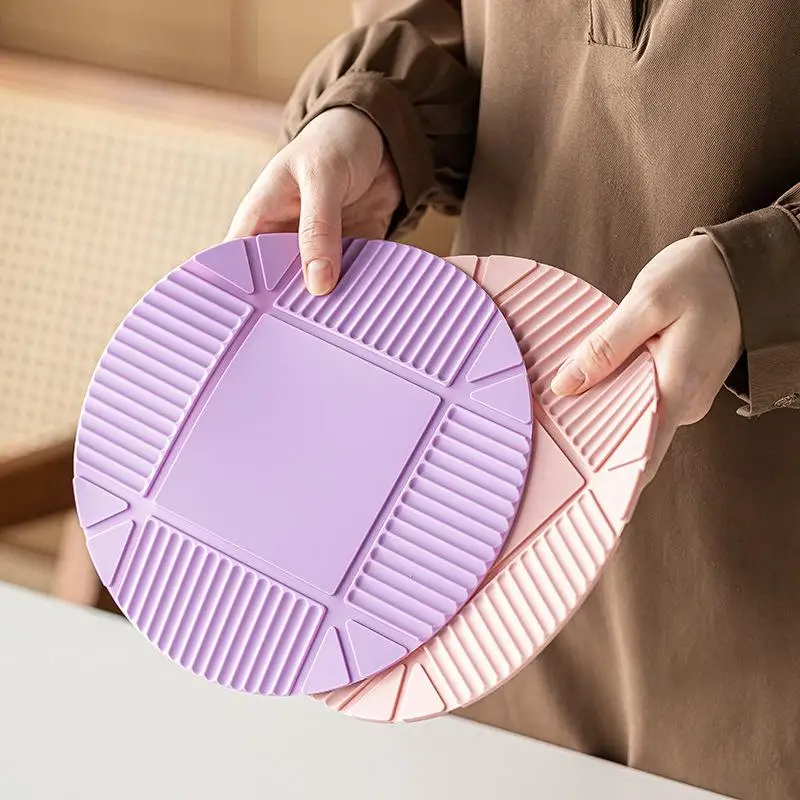 1Pcs Heat Resistant Non Slip Silicone Trivet Foldable Multifunctional Portable Kitchen Cutting Plate Mat