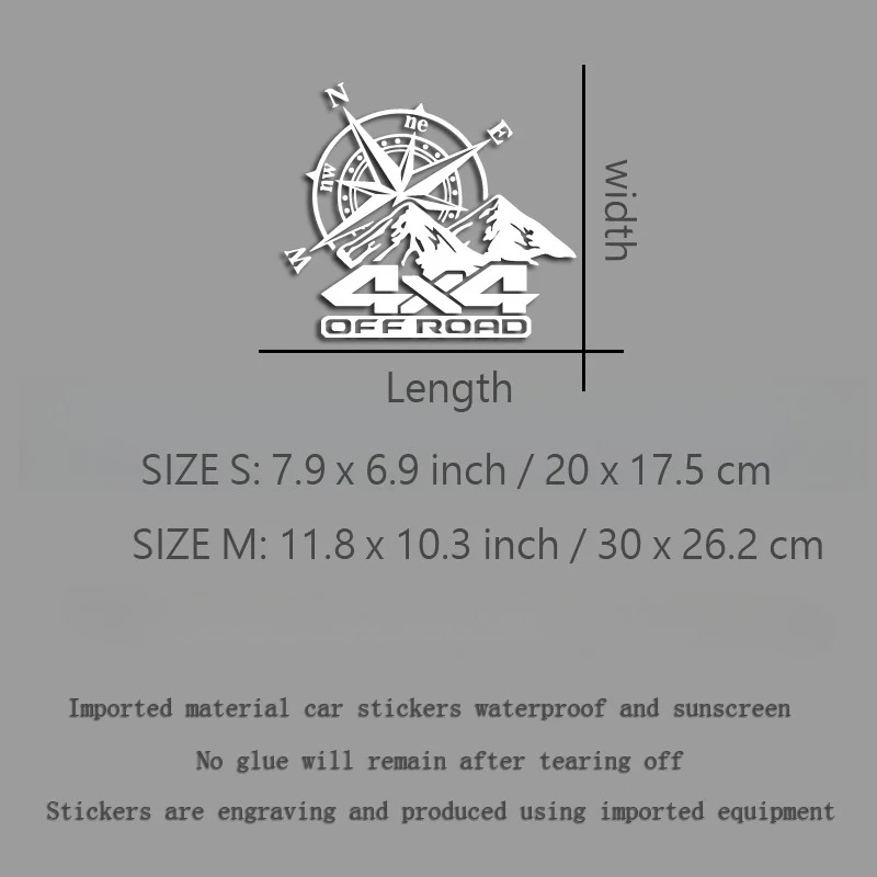 1Pc Off-Road Mountain Compass Funny Vinyl Sticker High Quality Decal for Car Truck Motorcycle Laptop