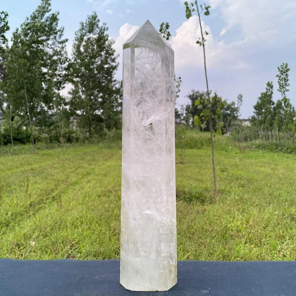 Natural Clear Quartz Tower, Healing Crystal Point Ornaments, White Crystal, Room Decor, Home Decoration, Energy Ore Gift