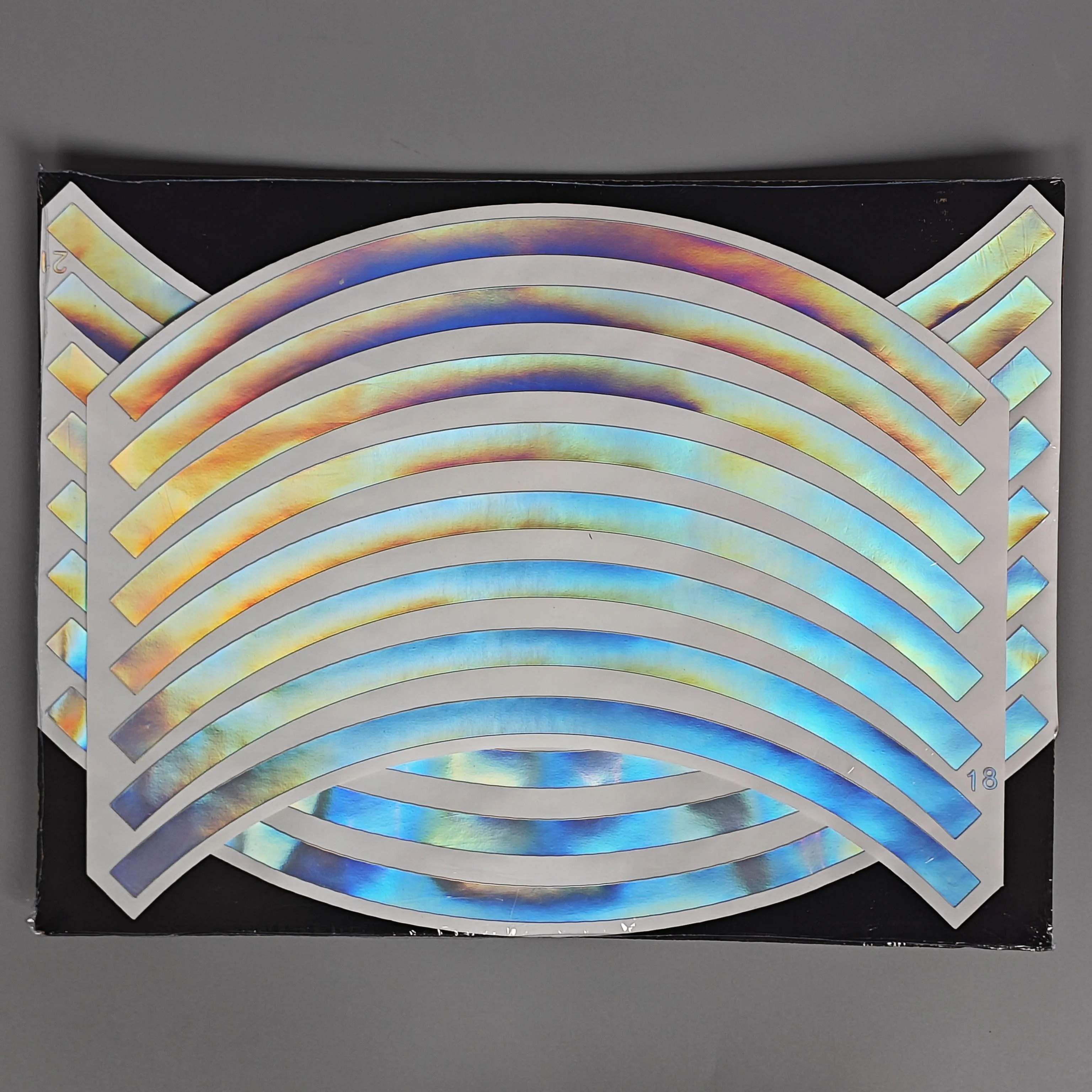 

JY Racing 21 x 18 дюймов лента на обод мотоцикла, наклейка на колесо, шина, деко, велосипед для грязи, голографический хром, 16 полосок