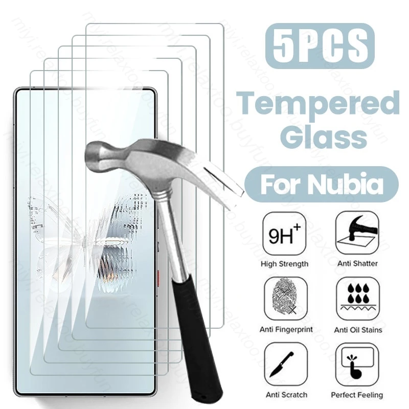 5Pcs Protective Glass For ZTE nubia Red Magic 10 Pro+ 9 8S 8 10 ProPlus Z60s Z50s Pro Z60 Z50 Ultra 5G HD Tempered Glass Case