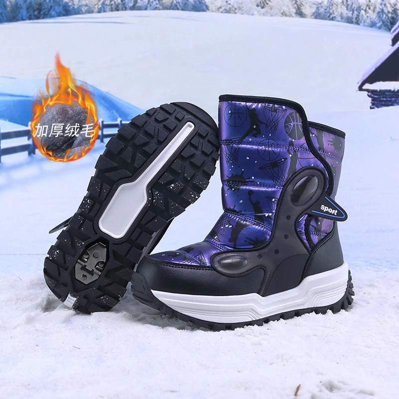 Children Boots For Girls Boys Young Warm Fleece Thick Warm Snow Shoes Ankle Boots Sapato Winter Boot Cotton Kids Girl Shoes