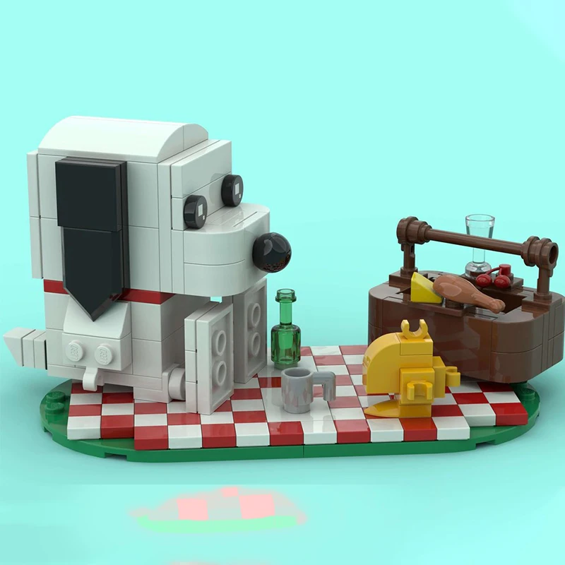 

216 шт. MOC «Воображающая собака» для пикника, издание Brickheadz, строительный блок, рождественский подарок, лучший выбор для детей, которые любят, креатив