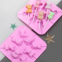 8-even Pig Lollipop Silicone Mold DIY Chocolate Mould 265